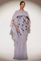 Chiffon Draped Cape in Lilac